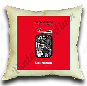 Bonanza Air Lines Timetable Cover Linen Pillow Case Cover