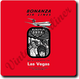 Bonanza Air Lines Timetable Cover Square Coaster