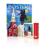 Boston American Airlines Travel Poster Mini Travel Puzzle by New York Puzzle Company - (100 pieces)