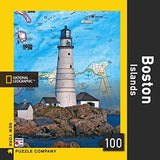 National Geographic Mini-Puzzles - Boston Islands by New York Puzzle Company - (100 pieces)