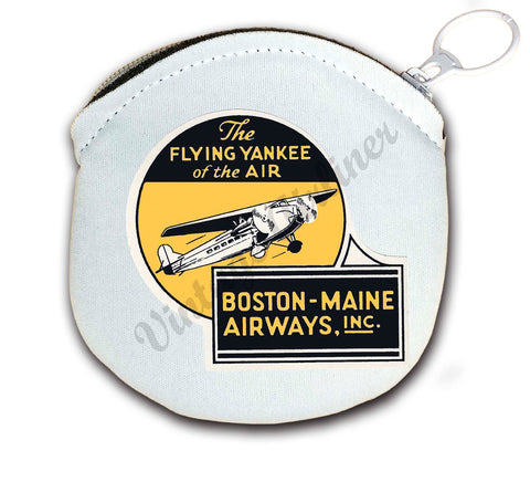 Boston Maine Airways Flying Yankee Round Coin Purse