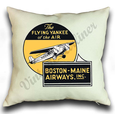 Boston Maine Airways Flying Yankee Pillow Case Cover