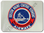 Boston Maine Central Vermont Airlines Bag Sticker Glass Cutting Board