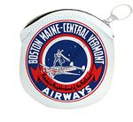 Boston Maine Airways and Central Vermont Airways Vintage Bag Sticker Round Coin Purse