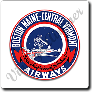Boston Maine-Central Vermont Airways Vintage Square Coaster