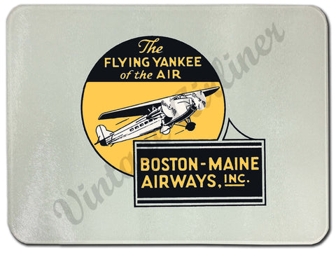 Boston Maine Airways Flying Yankee Glass Cutting Board