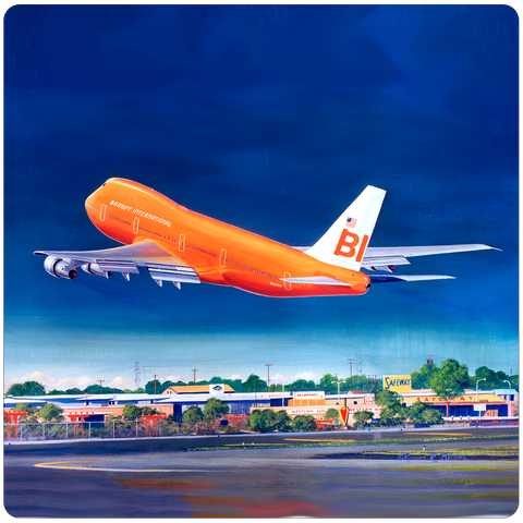 Braniff 747 Square Coaster by Rick Broome