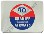 Braniff 30th Anniversary Bag Sticker Glass Cutting Board
