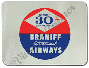 Braniff 30th Anniversary Bag Sticker Glass Cutting Board
