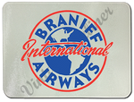 Braniff International Airways 1950's Vintage Bag Sticker Glass Cutting Board