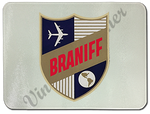 Braniff International 1950's Shield Bag Sticker Glass Cutting Board