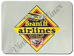 Braniff Airlines Original Glass Cutting Board