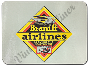 Braniff Airlines Original Glass Cutting Board
