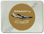 Braniff International Airways Golden El Dorado Jets Glass Cutting Board