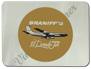 Braniff International Airways Golden El Dorado Jets Glass Cutting Board