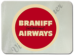 Braniff Airways Red Logo Glass Cutting Board