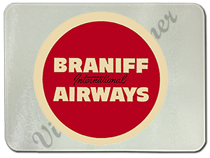 Braniff Airways Red Logo Glass Cutting Board