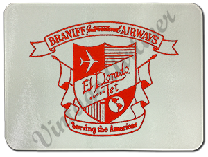 Braniff International Airways El Dorado Jet Shield Glass Cutting Board