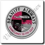 Braniff Vintage Bag Sticker Square Coaster