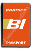 Braniff International Airways 1970's Orange Logo Passport Case