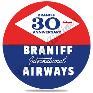 Braniff Airways 30th Anniversary Bag Sticker Round Coaster