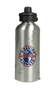 Braniff International Airways 1950's Bag Sticker Aluminum Water Bottle