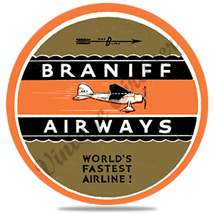 Braniff Airways 1930's Lockheed Vega Round Coaster