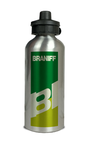 Braniff International 1970's Green Logo Aluminum Water Bottle