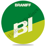 Braniff International 1970's Green Logo Round Coaster