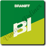 Braniff International 1970's Green Logo Square Coaster