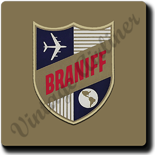 Braniff International 1950's Shield Square Coaster