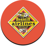 Braniff Airlines Original Bag Sticker Round Coaster