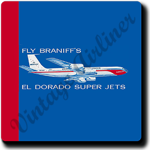 Braniff International El Dorado Super Jets Square Coaster