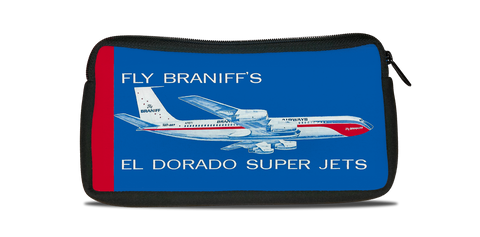 Braniff International El Dorado Super Jets Bag Sticker Travel Pouch