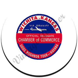 Braniff International Wichita Kansas Chamber Round Coaster