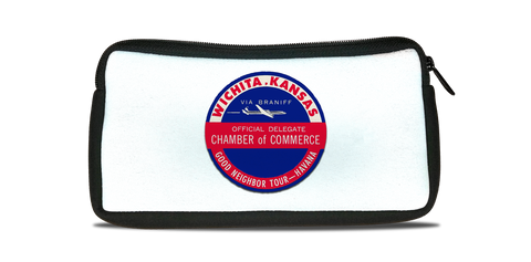 Braniff International Wichita Kansas Chamber Bag Sticker Travel Pouch