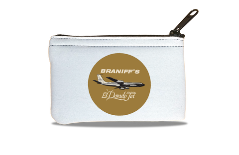 Braniff International Airways Golden El Dorado Jets Bag Sticker Rectangular Coin Purse