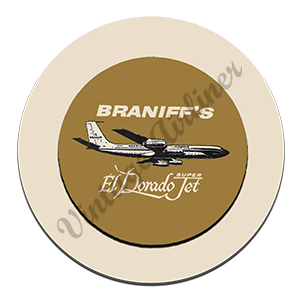 Braniff International Airways Golden El Dorado Jets Round Mousepad