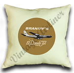 Braniff International Airways Golden El Dorado Jets Linen Pillow Case Cover