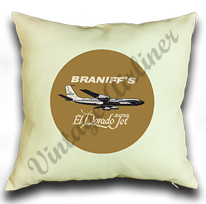 Braniff International Airways Golden El Dorado Jets Linen Pillow Case Cover