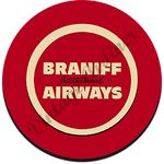 Braniff Airways Red Logo Round Coaster