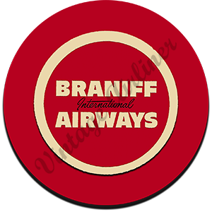 Braniff Airways Red Logo Round Coaster