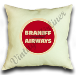 Braniff Airways Red Logo Linen Pillow Case Cover
