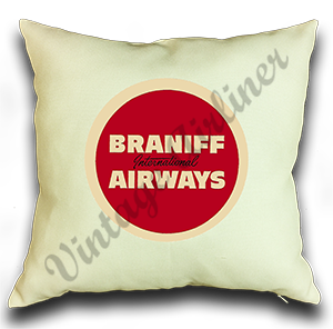 Braniff Airways Red Logo Linen Pillow Case Cover