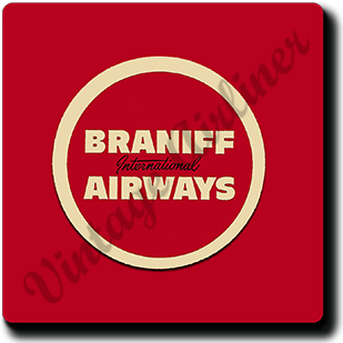 Braniff Airways Red Logo Square Coaster