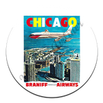 Braniff Airways Chicago 707 Round Mousepad