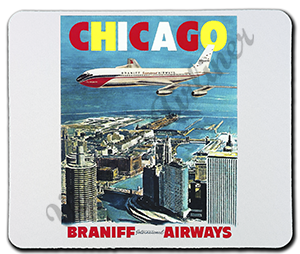 Braniff Airways Chicago 707 Reqtangular Mousepad
