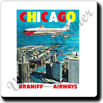 Braniff Airways Chicago 707 Square Coaster