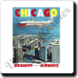 Braniff Airways Chicago 707 Square Coaster