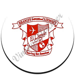 Braniff International Airways El Dorado Jet Shield Round Coaster